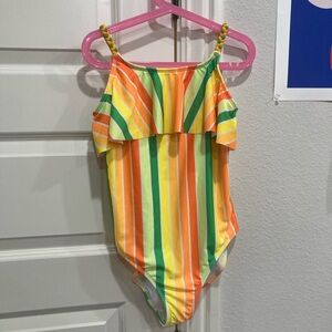 Colorful Striped Kids One Piece Swimsuit